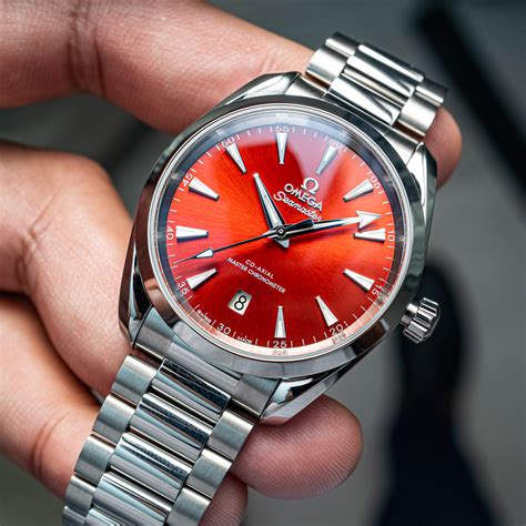 omega seamaster aqua terra red dial|Omega Seamaster blue dial.